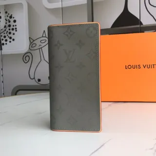 Louis Vuitton Monogram Gray and Orange Long Wallet