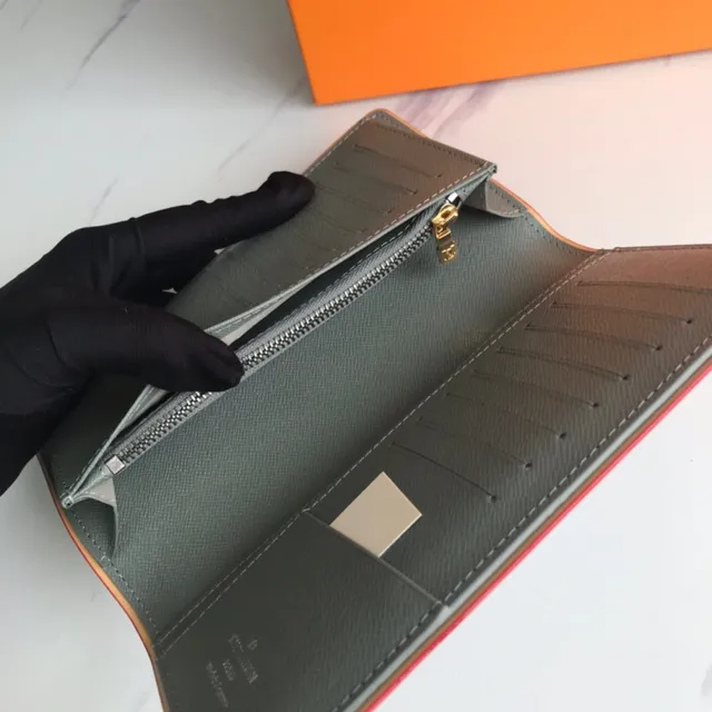 Louis Vuitton Monogram लंबा बटुआ भूरा और नारंगी 2
