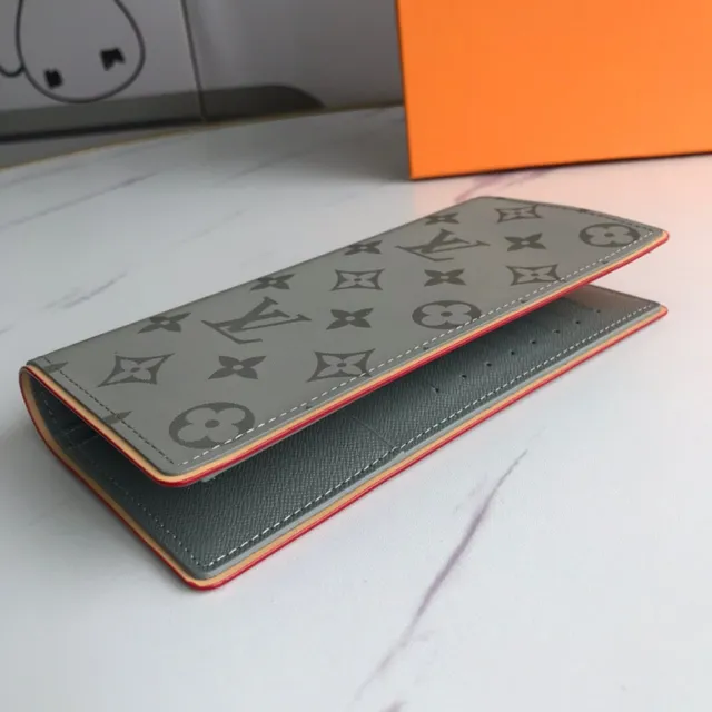 Louis Vuitton Monogram लंबा बटुआ भूरा और नारंगी 6