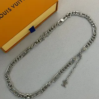 Louis Vuitton Monogram Mixed-Link Silver-Tone Colar
