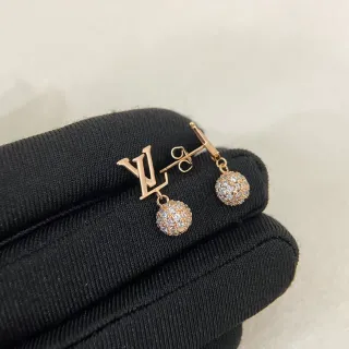 Louis Vuitton Monogram Pavé Crystal Ball Drop Earrings