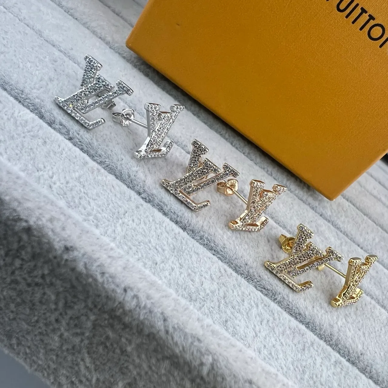 Louis Vuitton Monogram Pavé Crystal Stud Earrings 6