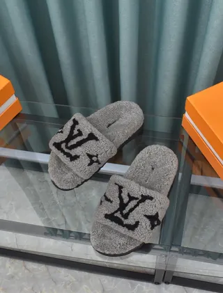 Louis Vuitton Monogram Shearling Slide Slippers 6