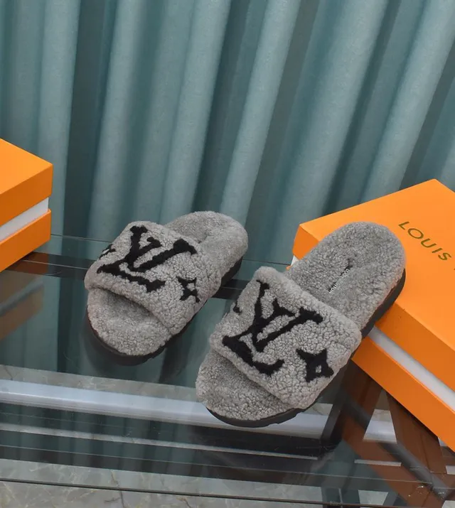 Louis Vuitton Monogram Shearling Slide Slippers 9