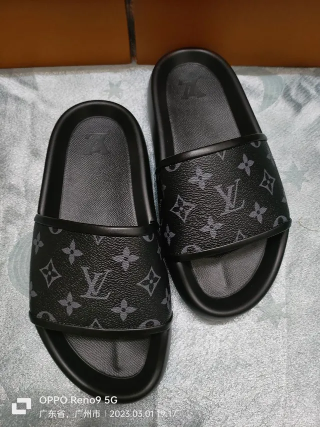 Louis Vuitton Monogram Slide Black Slippers 2