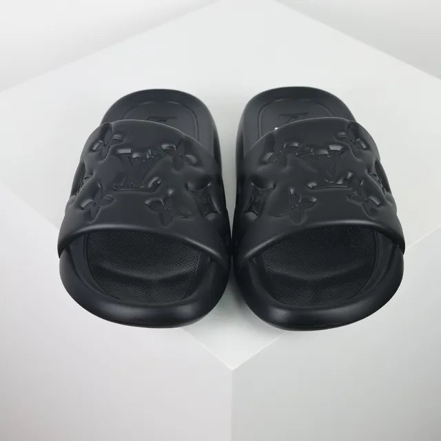 Louis Vuitton Monogram Slide Black Slippers 8