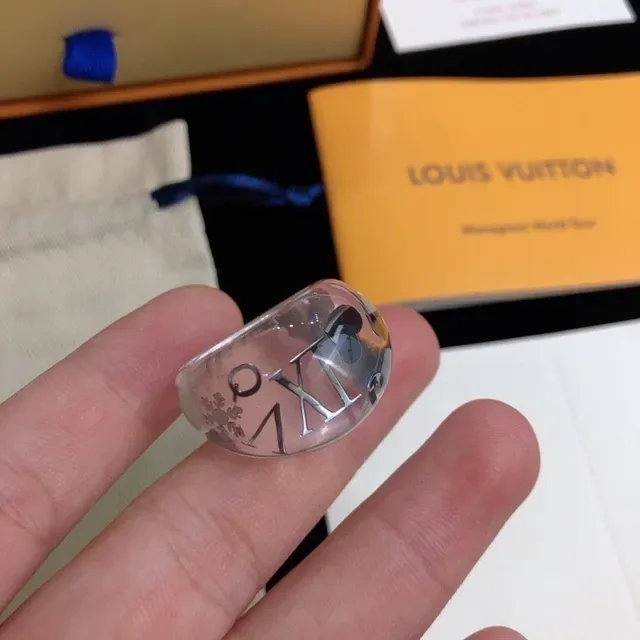 Louis Vuitton Monogram World Tour Transparent Resin Ring 7