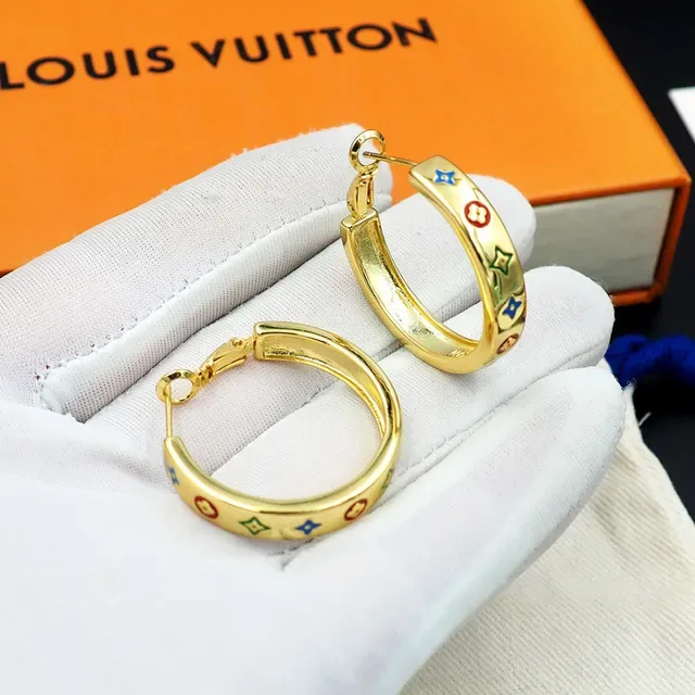 Louis Vuitton Multicolor Enamel Hoop Earrings 8