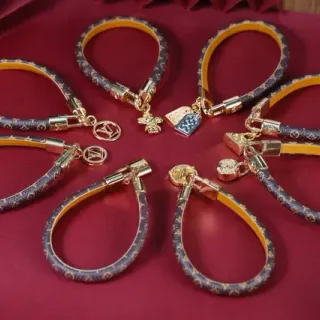 Pulsera Louis Vuitton Navy Gold Monogram Canvas Hardware