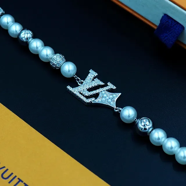 Louis Vuitton Pearl and Pavé LV Monogram Crown Bracelet 3