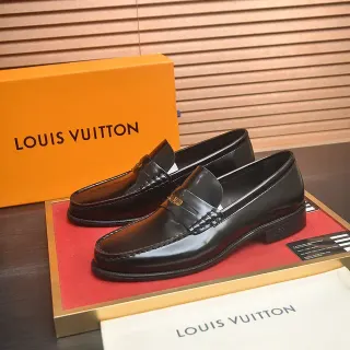 Louis Vuitton Penny Loafer Mocasines Cuero Negro Brillante