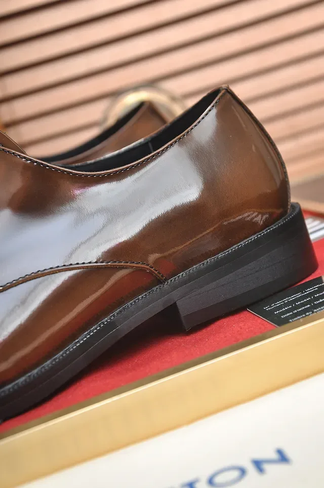 Louis Vuitton Polished Brown Cap Toe Oxford Shoes 2