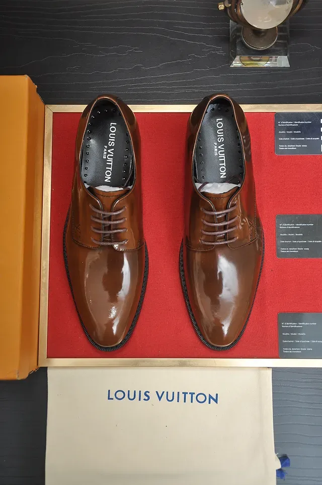 Louis Vuitton Polished Brown Cap Toe Oxford Shoes 5
