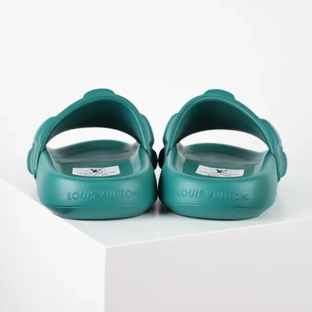 लुई विटन Pool Slide Teal क्विल्टेड स्ट्रैप स्लिपर 8