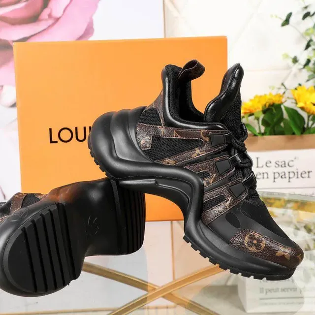 Louis Vuitton Run Away Monogram Negro Marrón Estilo de Vida Zapatillas 5