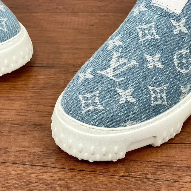 Louis Vuitton Run Away Monogram Denim Slip-On Lifestyle Sneakers 8