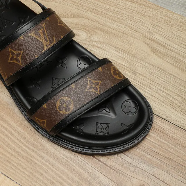 Sandálias Louis Vuitton Run Away Sandálias Preto Marrom Tirante Monogram-Coated Sola de Borracha Moldada Sandálias Casuais 5