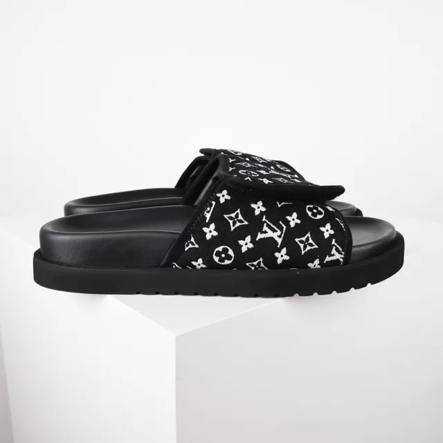 Louis Vuitton Run Away Slides Black Monogram Platform Slippers 3