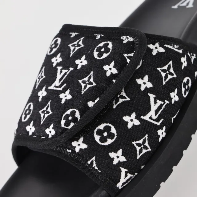 Louis Vuitton Run Away Slides Black Monogram Platform Slippers 6