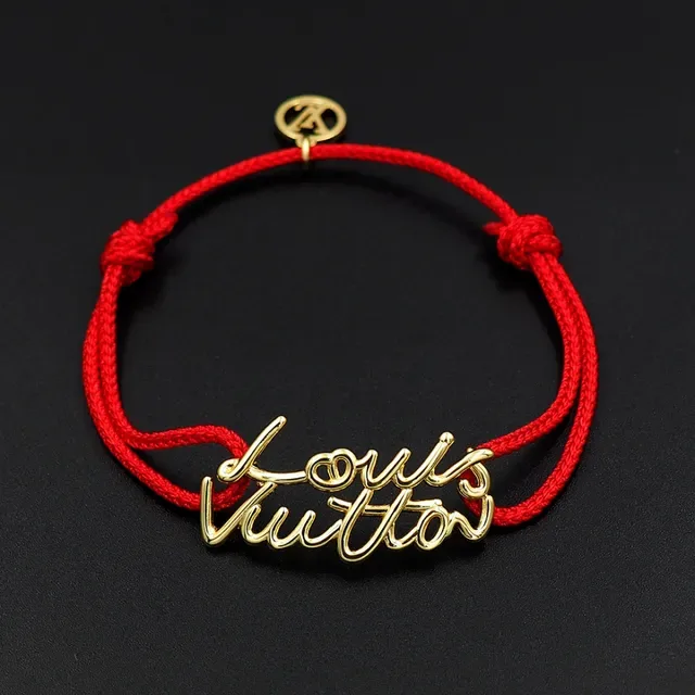 Louis Vuitton Signature Script سوار كورد أحمر 6