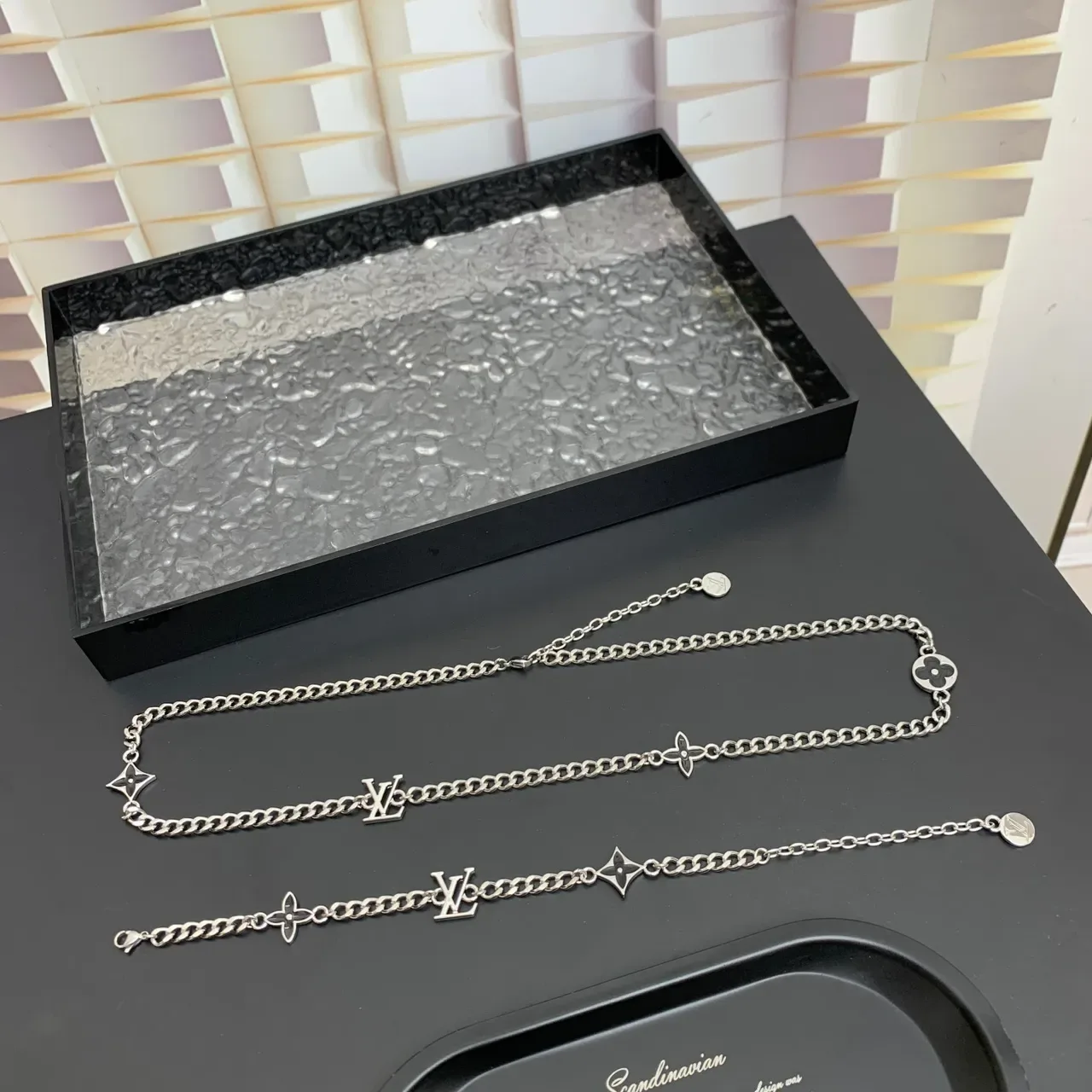 Louis Vuitton Silver Chain-Link Monogrammed Bracelet 2