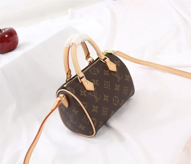 Louis Vuitton Speedy 20 Monogram Toile Marron Tan Cuir Sac Boston 3