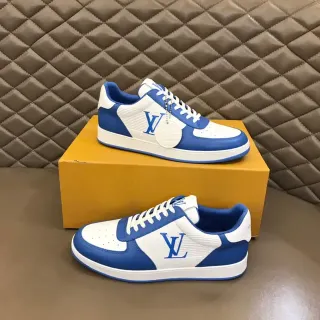 Louis Vuitton Sneakers Lifestyle Blancos y Azules Low-Top Monogramado