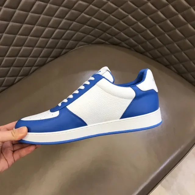 Louis Vuitton White Blue Low-Top Monogrammed Lifestyle Sneakers 3