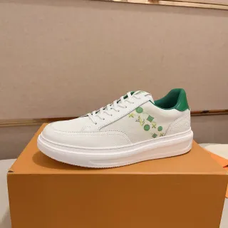 Louis Vuitton blancos y verdes Low-Top Plataforma Sole Lifestyle Sneakers