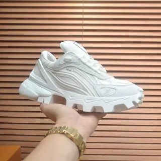 Louis Vuitton White Monogrammed Side Panel Sculpted Sole Chunky Sneakers