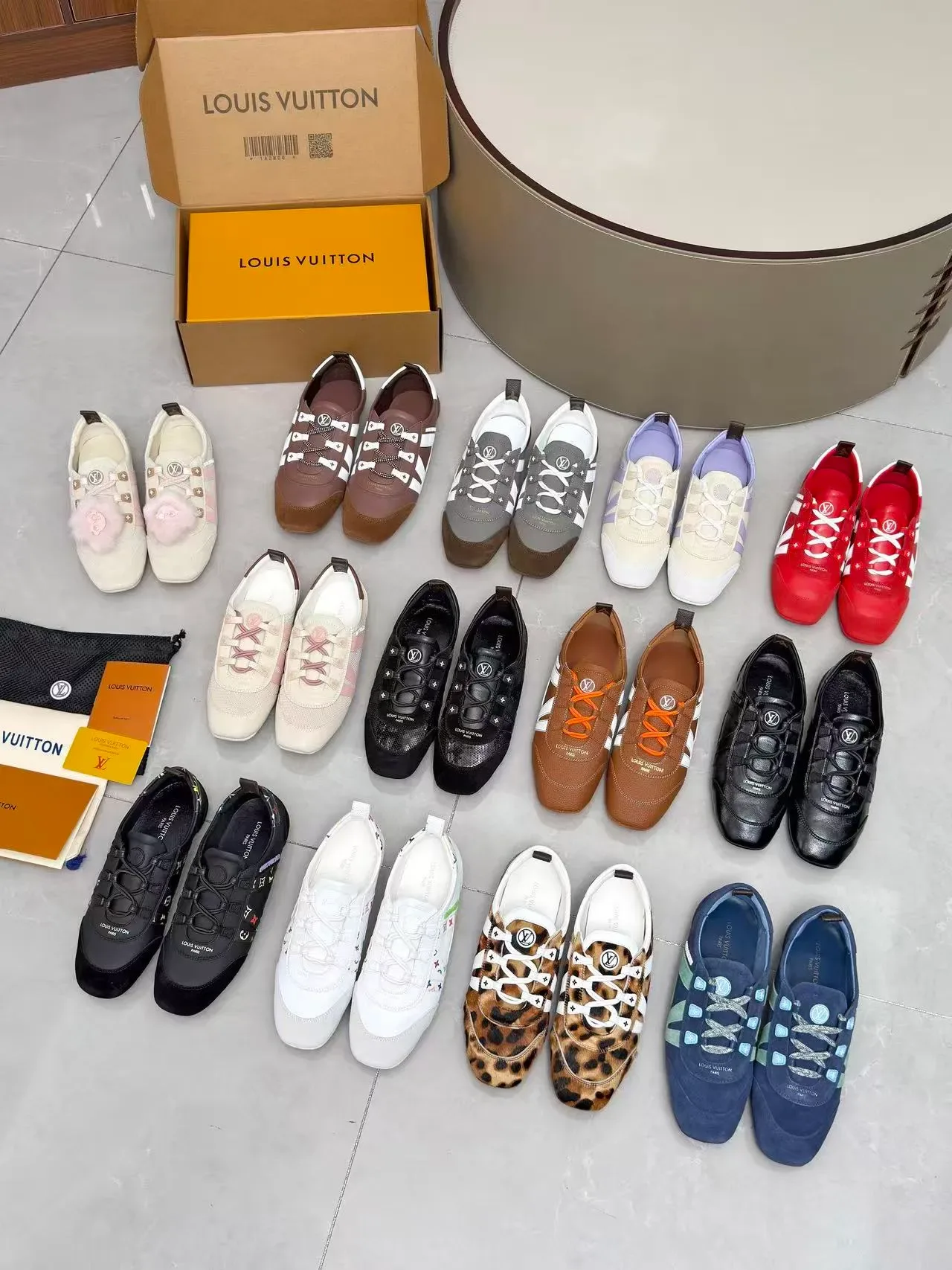Louis Vuitton White Pink Mesh And Suede Panel Construction V-Shaped Overlay Lifestyle Sneakers 2