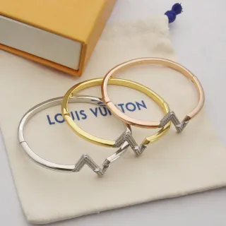 أساور Louis Vuitton نمط زيجزاج Pavé-Set معدن ثلاثي اللون