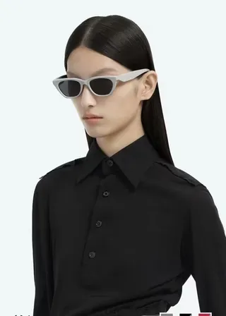 Maison Margiela MM6 কৌণিক ক্যাট-আই পারফোরেটেড টেম্পল সানগ্লাস 6