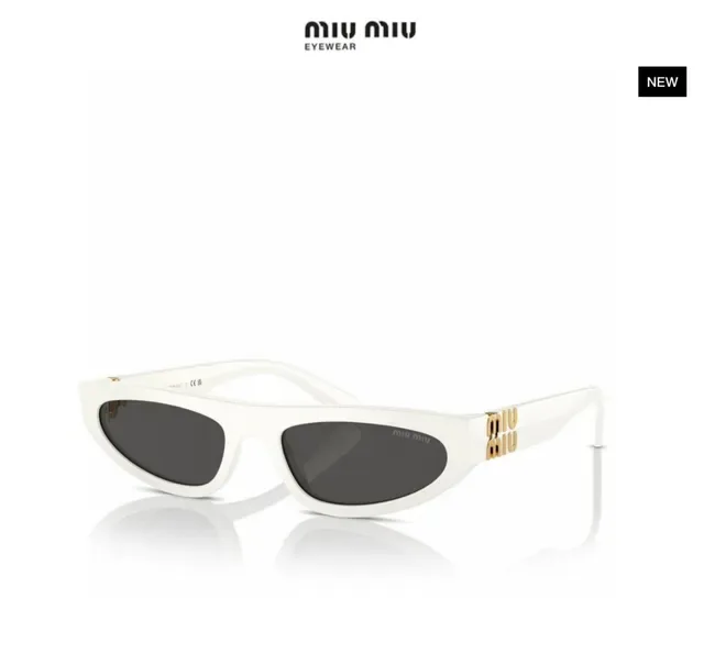 Miu Miu نظارات شمسية ضيقة كات آي لامعة سوداء 3