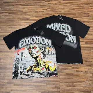 Mixed Emotion Emotion Zombie Graphic Print Black T-Shirt