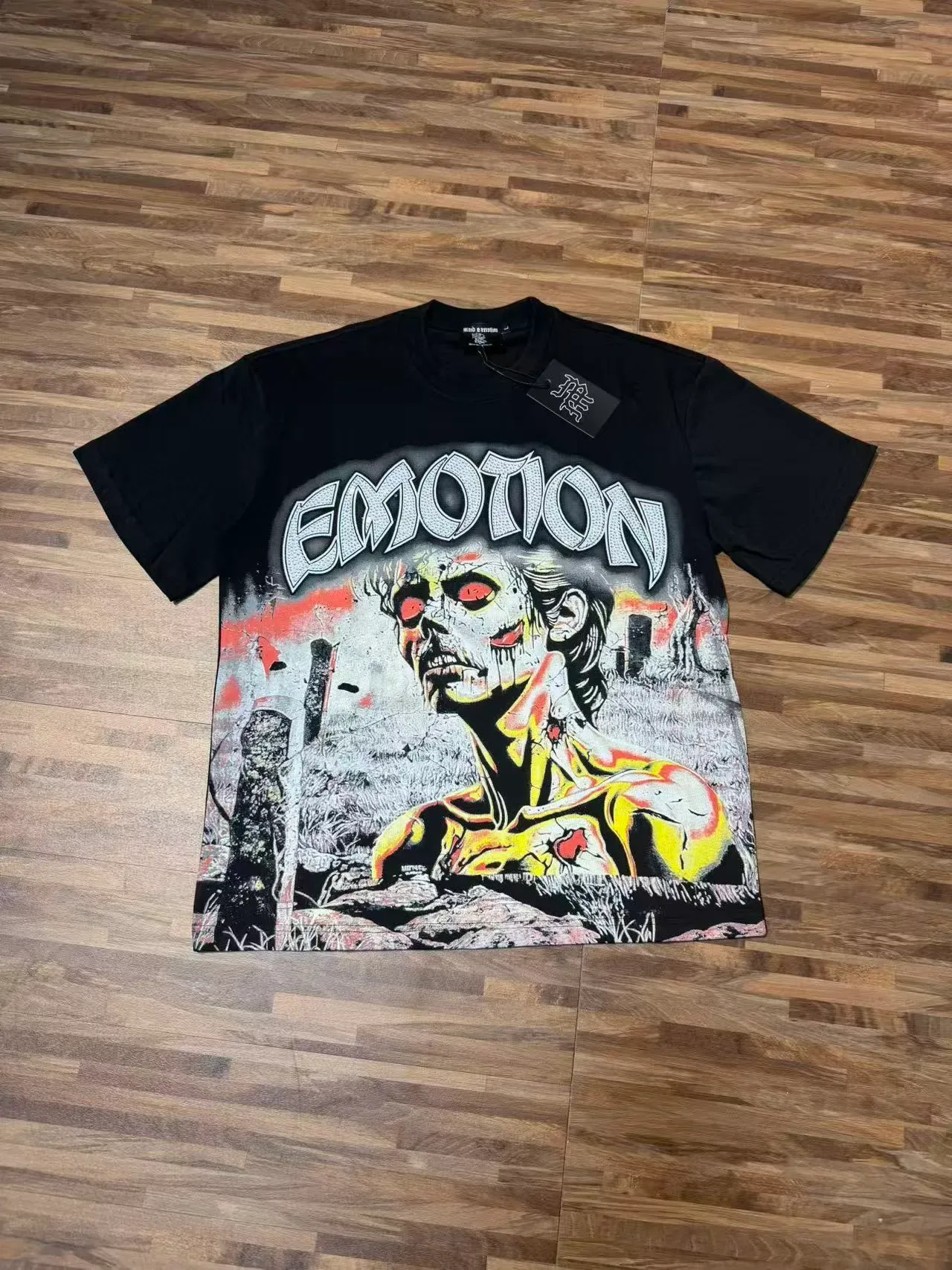 Mixed Emotion Emotion Zombie Graphic Print Black T-Shirt 2