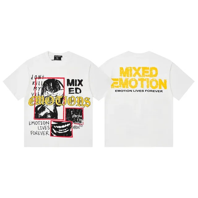 Camiseta de colagem gráfica Mixed Emotion Mixed Emotion Forever 2