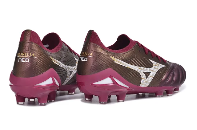 Mizuno Bordeaux Or Bas Lacets Matelassé Avant-Pied Terrain Ferme Chaussures de Football 5