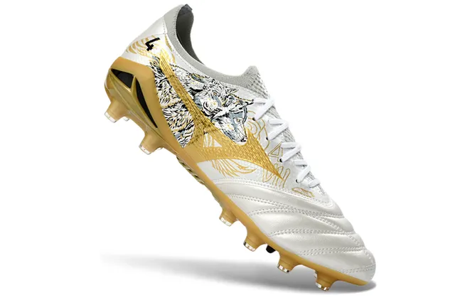 Mizuno Morelia Neo Wolf Illustration White Gold Firm-Ground Soccer Shoes 2