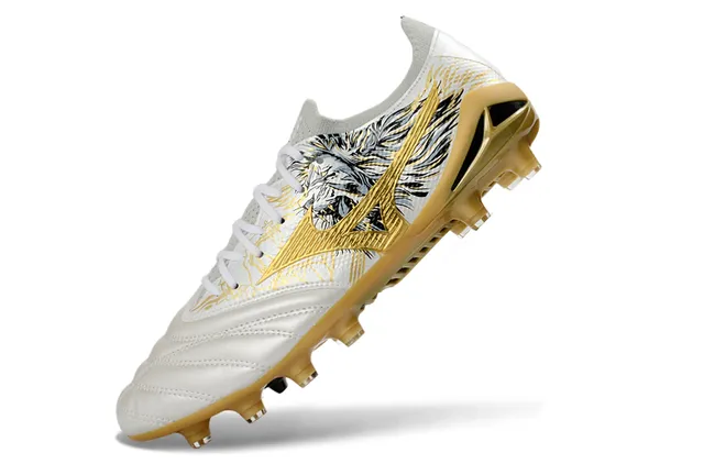 Mizuno Morelia Neo Wolf Illustration White Gold Firm-Ground Soccer Shoes 3