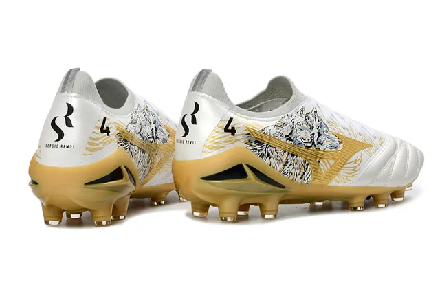 Mizuno Morelia Neo Wolf Illustration White Gold Firm-Ground Soccer Shoes 5