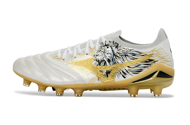 Mizuno Morelia Neo Wolf Illustration White Gold Firm-Ground Soccer Shoes 7