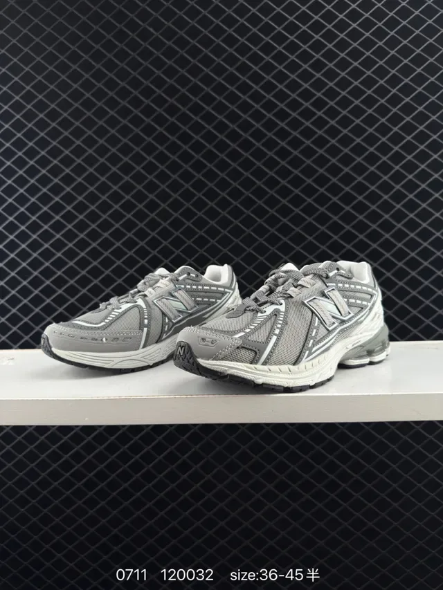 New Balance 1200 Cinza Branco Retro Runner Silhueta Camada de Malha e Sintético Superior Tênis Lifestyle 2