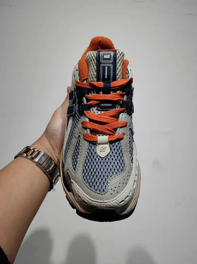 New Balance 1906R azul cinza bege laranja tênis de corrida 4