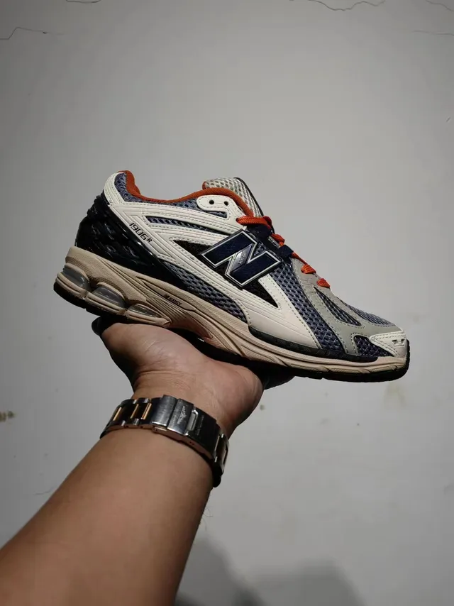 New Balance 1906R azul cinza bege laranja tênis de corrida 7