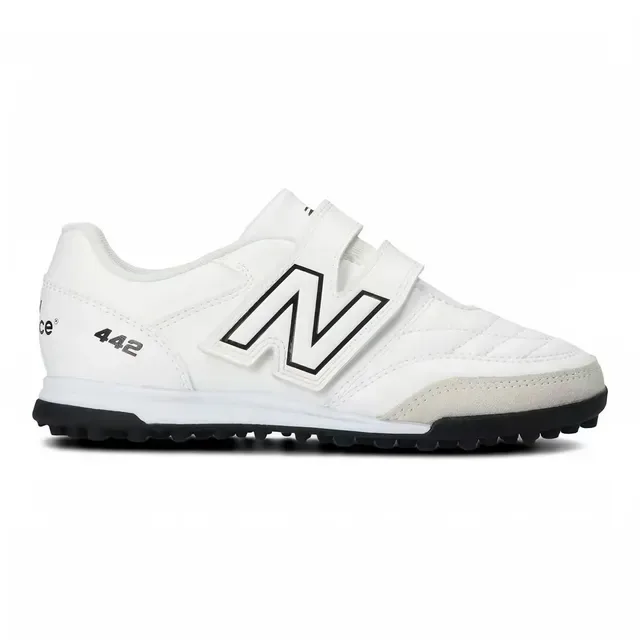 New Balance 442 White Black Low-Top Velcro Strap Closure Turf Soccer Shoes 12
