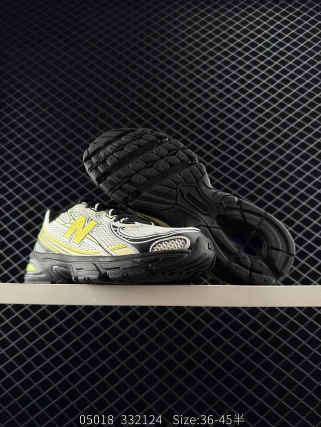 New Balance 820RB Gray Black Yellow Chunky Sneakers 2