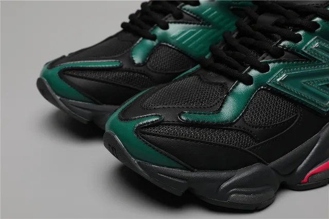 New Balance 9060 Sneakers Chunky pretos e verdes 4