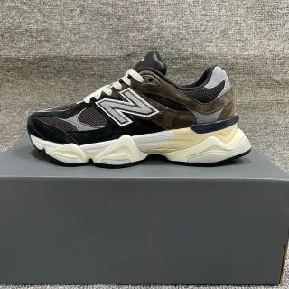 New Balance 9060 黑色棕色 多层缓震中底 混搭麂皮和网布鞋面 厚底运动鞋