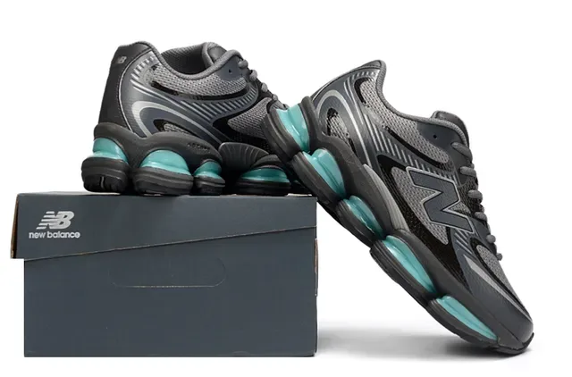 New Balance 9060 Gris Oscuro y Verde Azulado Sneakers Lifestyle 4